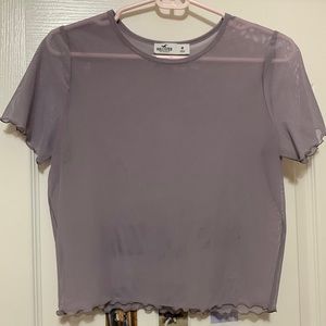 Purple mesh crop top